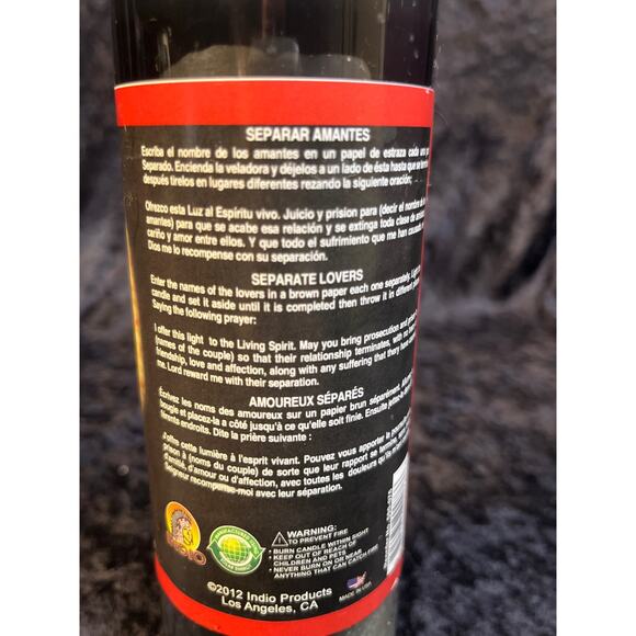 Black Separate Lovers 7-Day Spiritual Candle - Picture 3 of 4